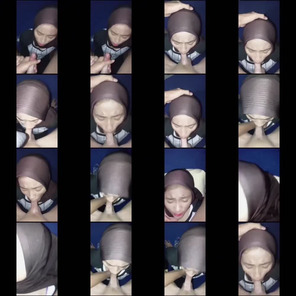 Abg Hijab Cantik Di ajarin ngemut